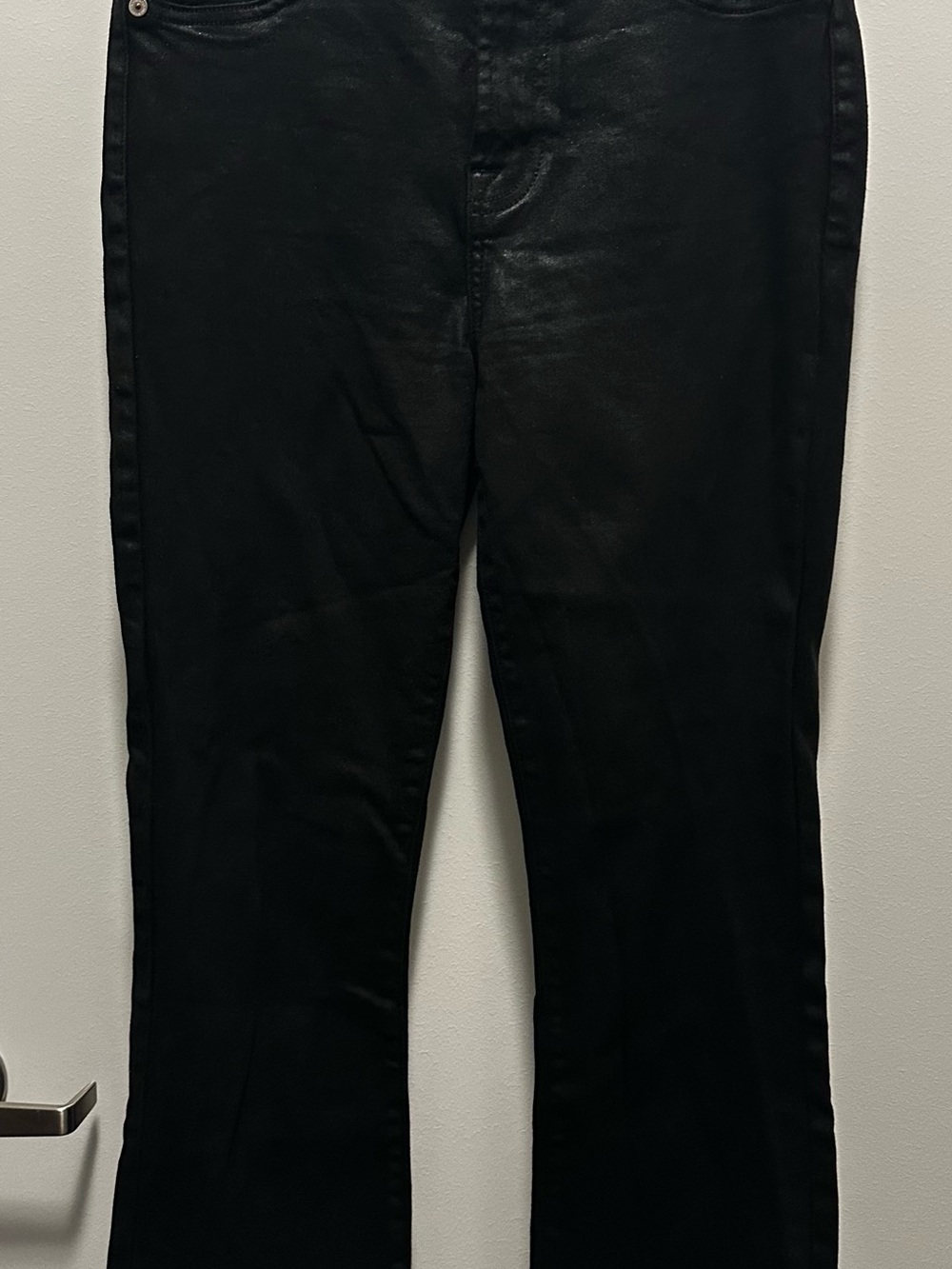 7 For All Mankind Black Coated Bootcut Jeans Size 27